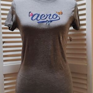 NWT Y2K Aeropostale Embroidered Classic Crew Tee With Butterflies